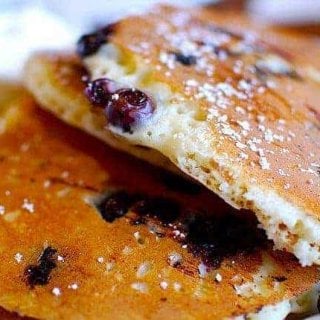 Whole Wheat Blueberry Pancakes With Almond Milk