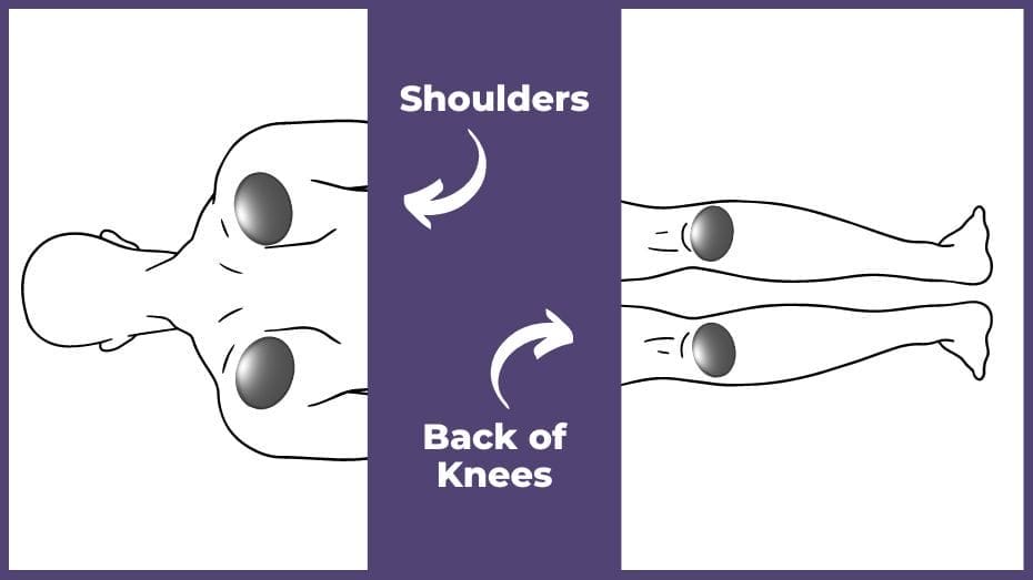 shoulders and back of knees