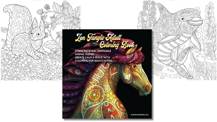 animal scene coloring books for adults