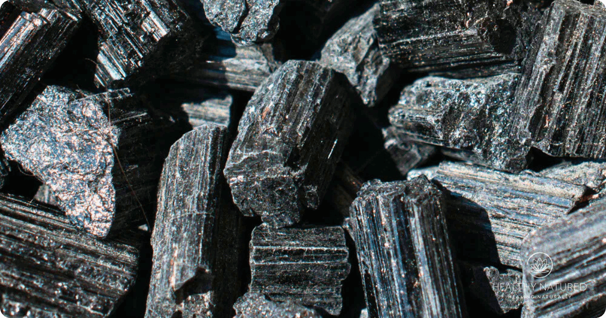 black tourmaline crystals