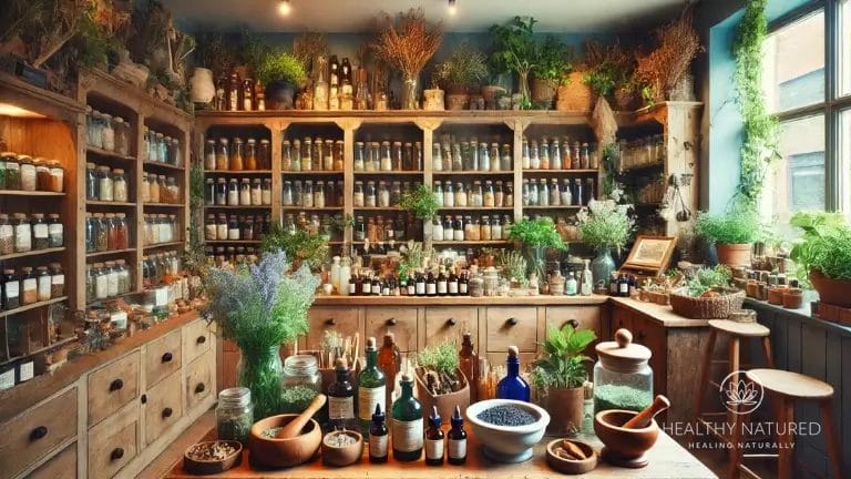 A herbal health food store with natural sore throat remedies