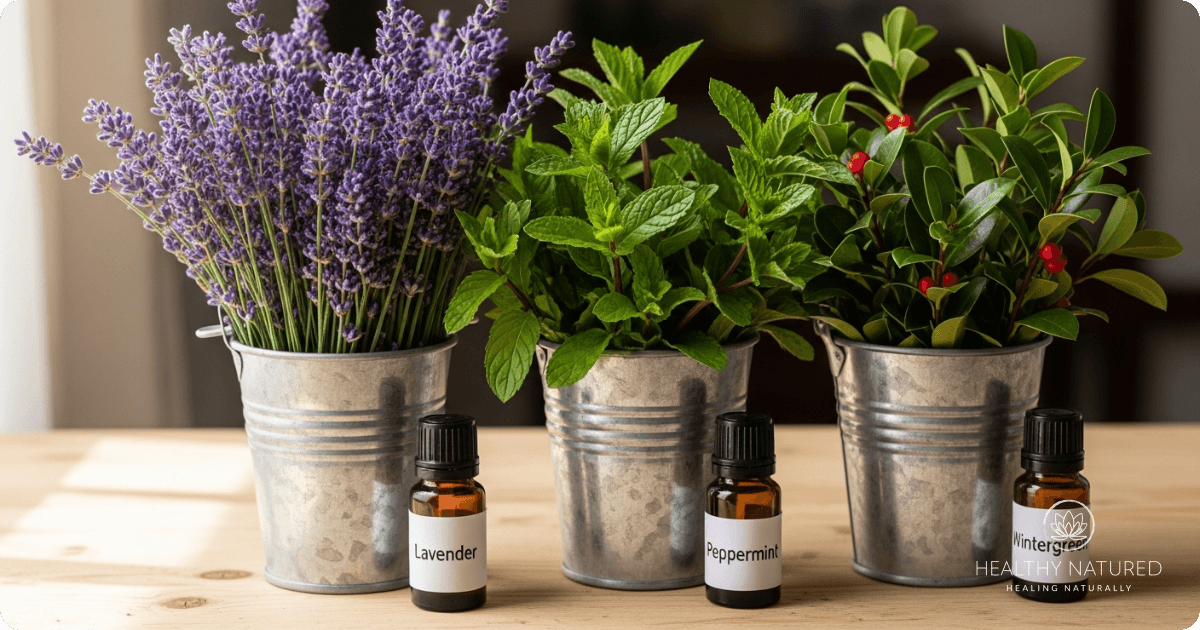 lavender, peppermint and wintergreen