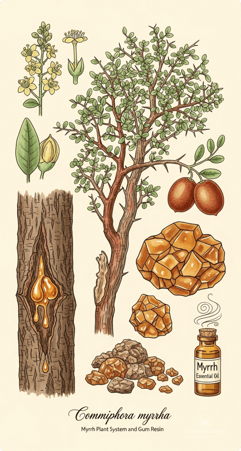 Myrrh resin and plant