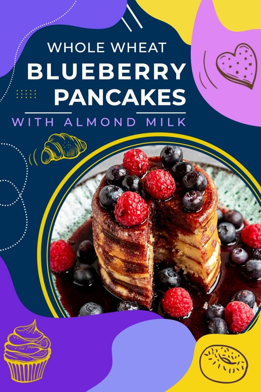 Epic 100% Whole Wheat Blueberry Pancakes With Almond Milk (Loved Recipe)