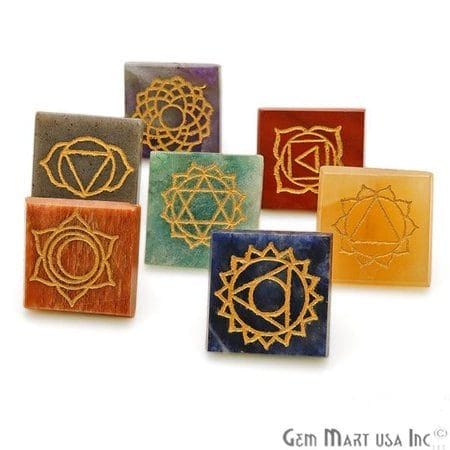 7 Chakra Lot Healing Pyramid Stones Spiritual Meditation Stones