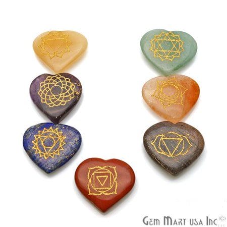 7 Chakra Lot Healing Stones Heart Spiritual Stones Meditation Stones