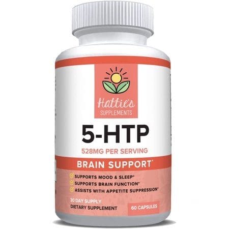 Hattie s Supplements 5-HTP 200mg with Calcium 328mg 60 Capsules (5-Hydroxytryptophan) - Non-GMO