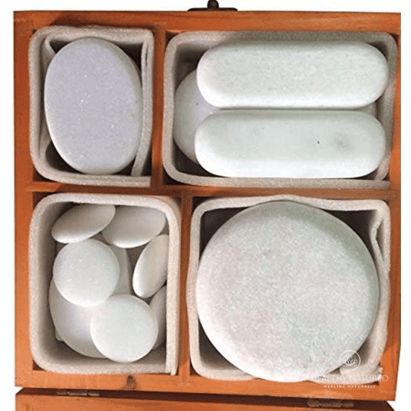 hot stone massage kit Baladais hot stone massage kits 20 Pcs Cold Stone Set Massage Stone Set Handcrafted Large Marbles Cold Stones Set Stones massage stone warmer