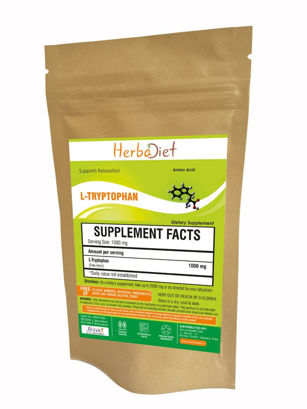 L-Tryptophan Powder Supports Mood Relaxation Restful Sleep Aid Diet Amino Acid