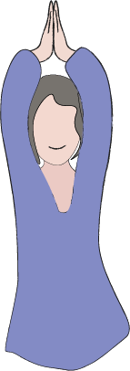 prayer pose above head