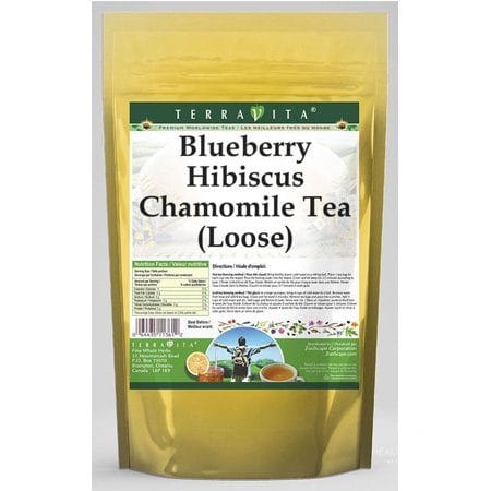 TerraVita Blueberry Hibiscus Chamomile Tea (Blueberry Hibiscus Loose Leaf Chamomile Tea 8 oz 3-Pack Zin: 537291)