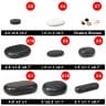 Master Massage 70-Piece Deluxe Hot Stone sizes