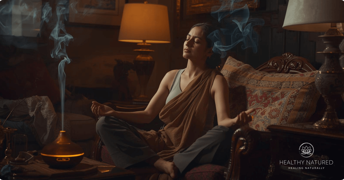 a woman meditates before bed as it helps reduce restlessness and anxiety, both of which can interrupt sleep quality. With regular practice, meditation can help promote a calmer, more restful sleep