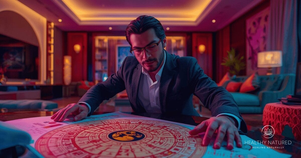 The Feng Shui Bagua is used to place tiger eye stone into the southeast corner of your space, the area most associated with wealth and prosperity.