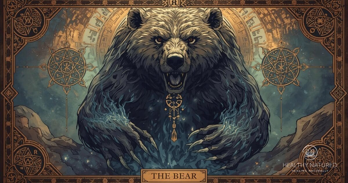 The bear spirit animal symbolizes profound strength, courage, and protection, reflecting the animal's physical power and fierce territorial nature.