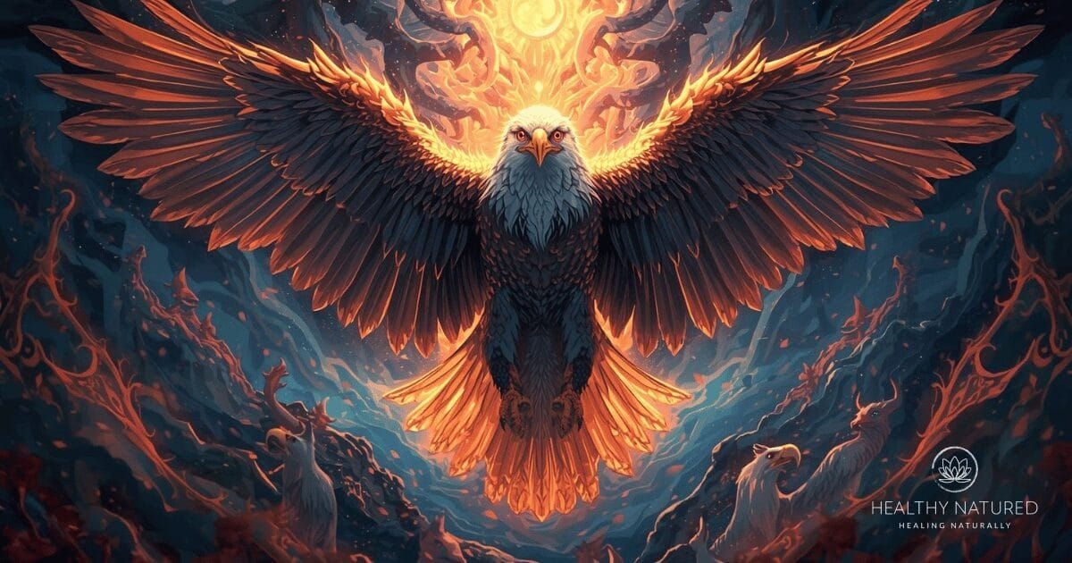 The eagle symbolizes strength, freedom, vision, and leadership, urging you to take a higher perspective, stay focused on goals, and embrace independence.