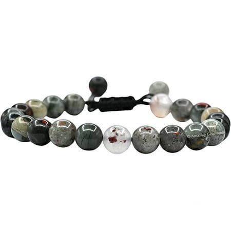 Amazing Gemstone African Bloodstone Crystal Bracelet Adjustable