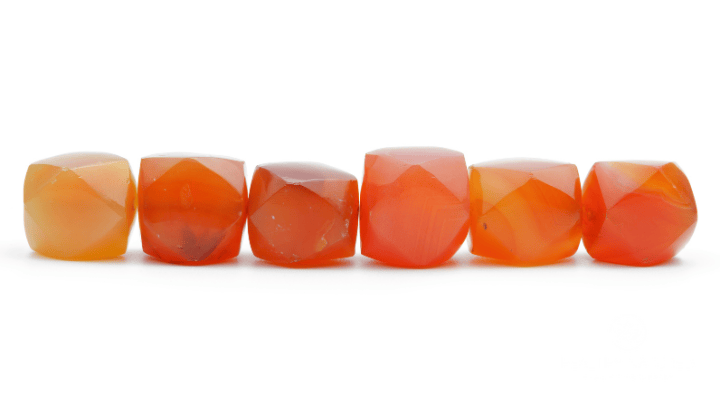 Ancient polygon carnelian beads