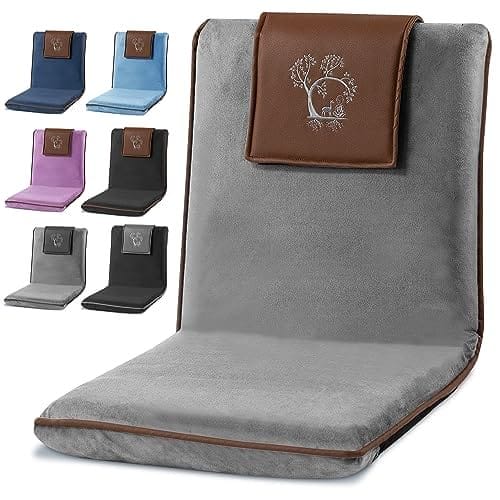 Japanese Meditation Floor Chair with Back Support for Adults - Premium Meditation Chair with Adjustable & Foldable Back for Seating, Yoga & Gaming — Folding Backjack Chairs with Backrest for Adults