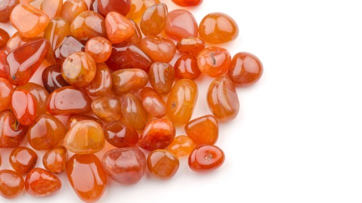 Polished carnelian tumblestones