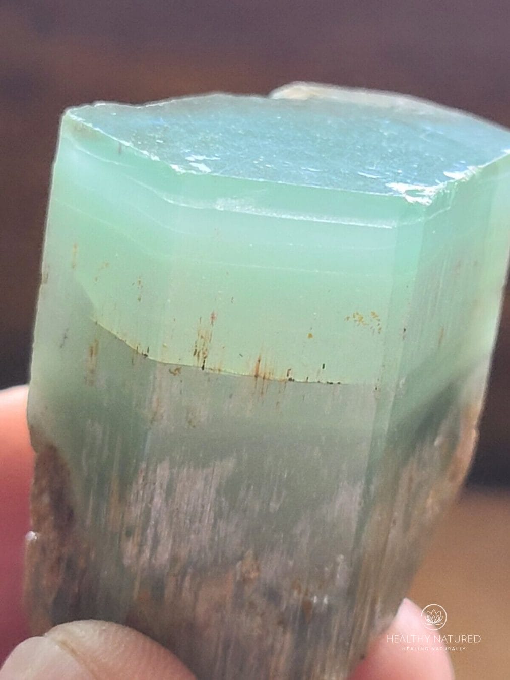 Large Aquamarine Beryl Crystal Gem, Terminated with gold color Specimen
