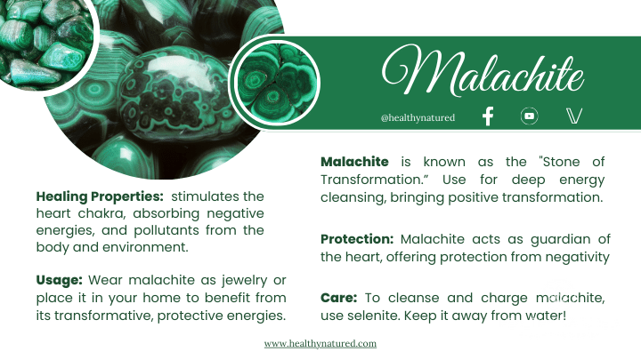 malachite crystal card