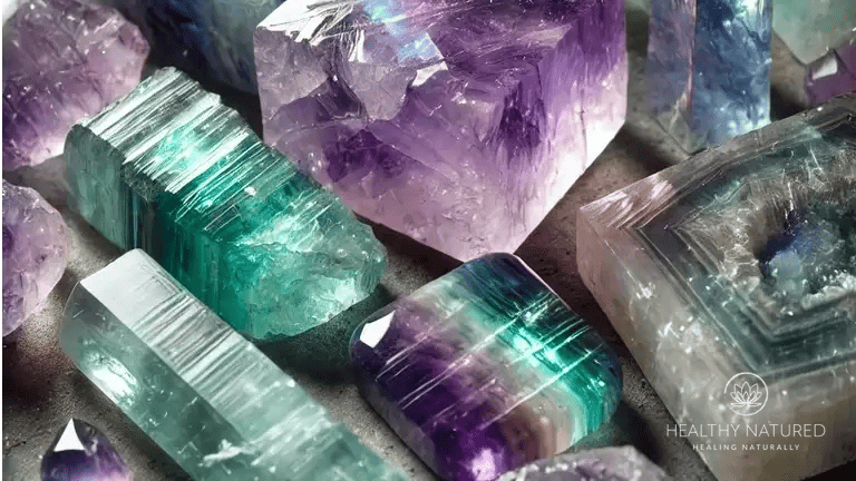 A range of fluorite healing crystals