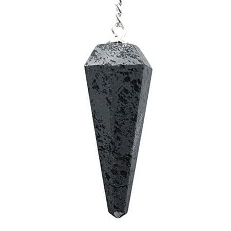 Amazing Gemstone Hematite Crystal Pendulum for Divination - Dowsing Pendulum with Chain and Crystal Ball for Reiki Healing and Crystal Grid Meditation