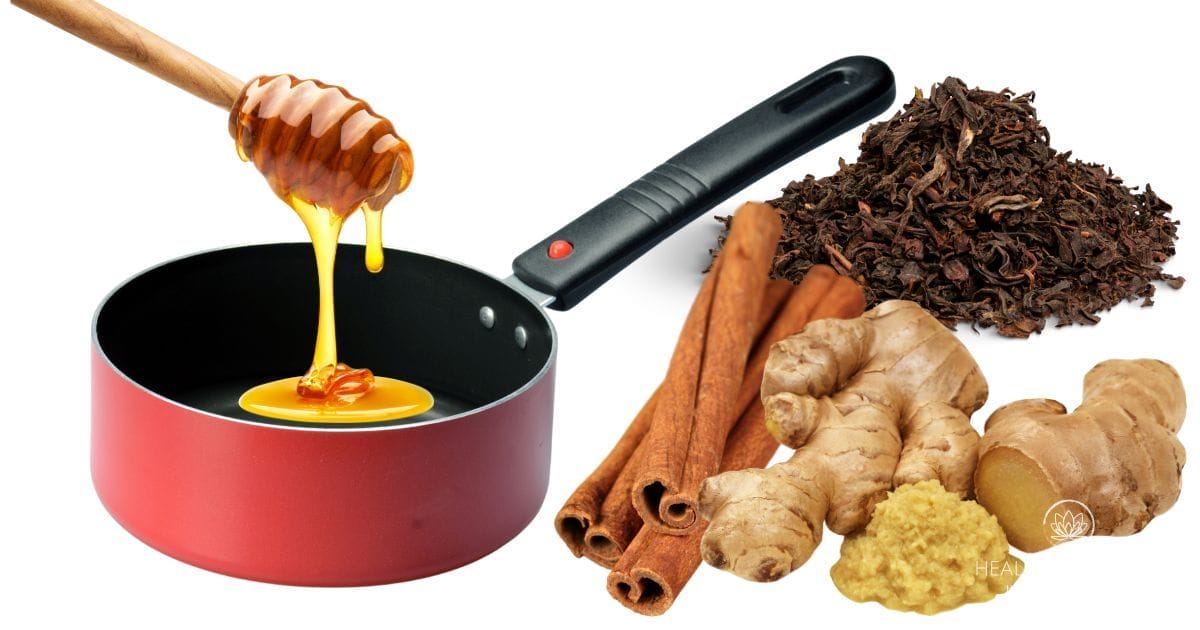 cinnamon, ginger, honey, green tea