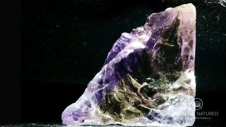 magnified ametrine crystal