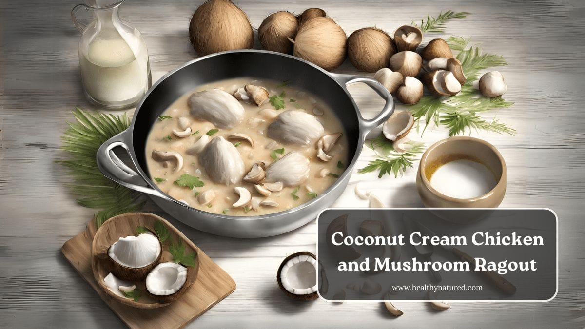 coconut cream chicken ragout with mushrooms
