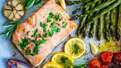bake salmon and asparagus