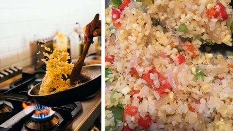 cooking cauliflower fried rice