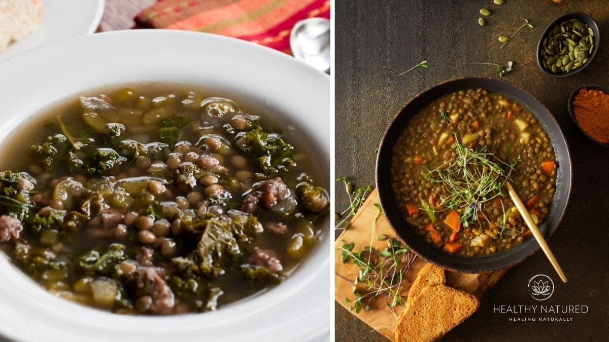 sausage, kale and lentil soup