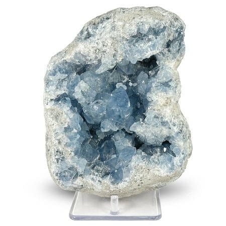 8 Natural Celestite Gemstone Crystal Cluster Healing Stone Geode Specimen for Meditation Home Decor 14.7 Lb