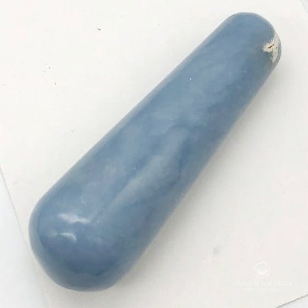 Angelite Calcite Specimen Wand Massage Crystal| 3 1/2 | Blue | 65.34g