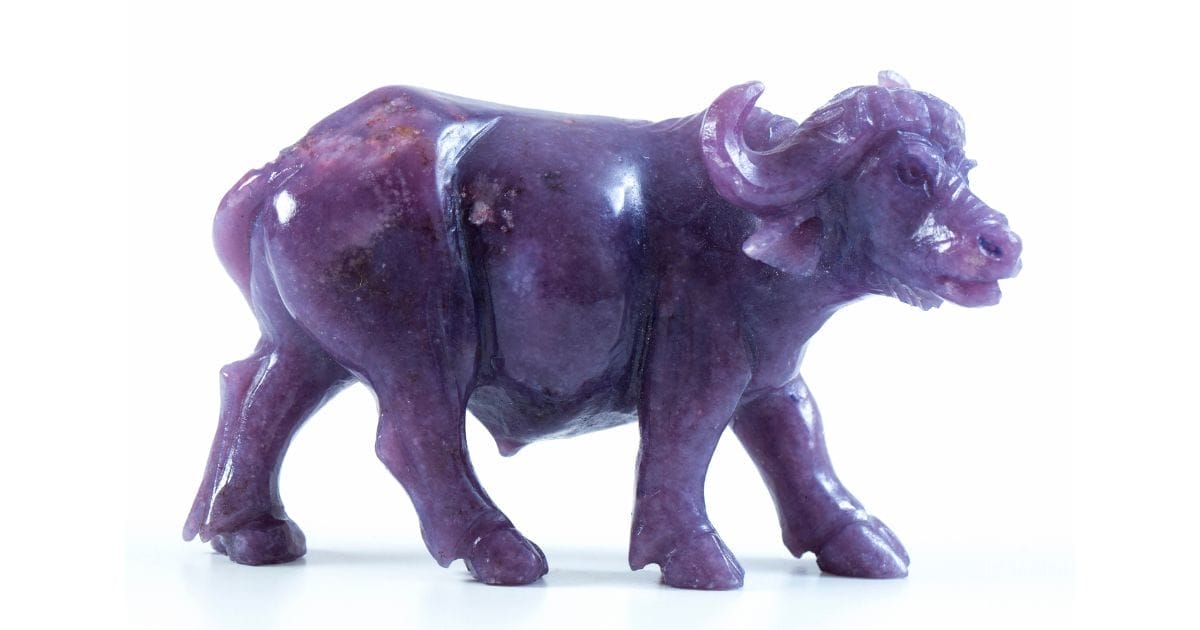 carved lepidolite sculpture