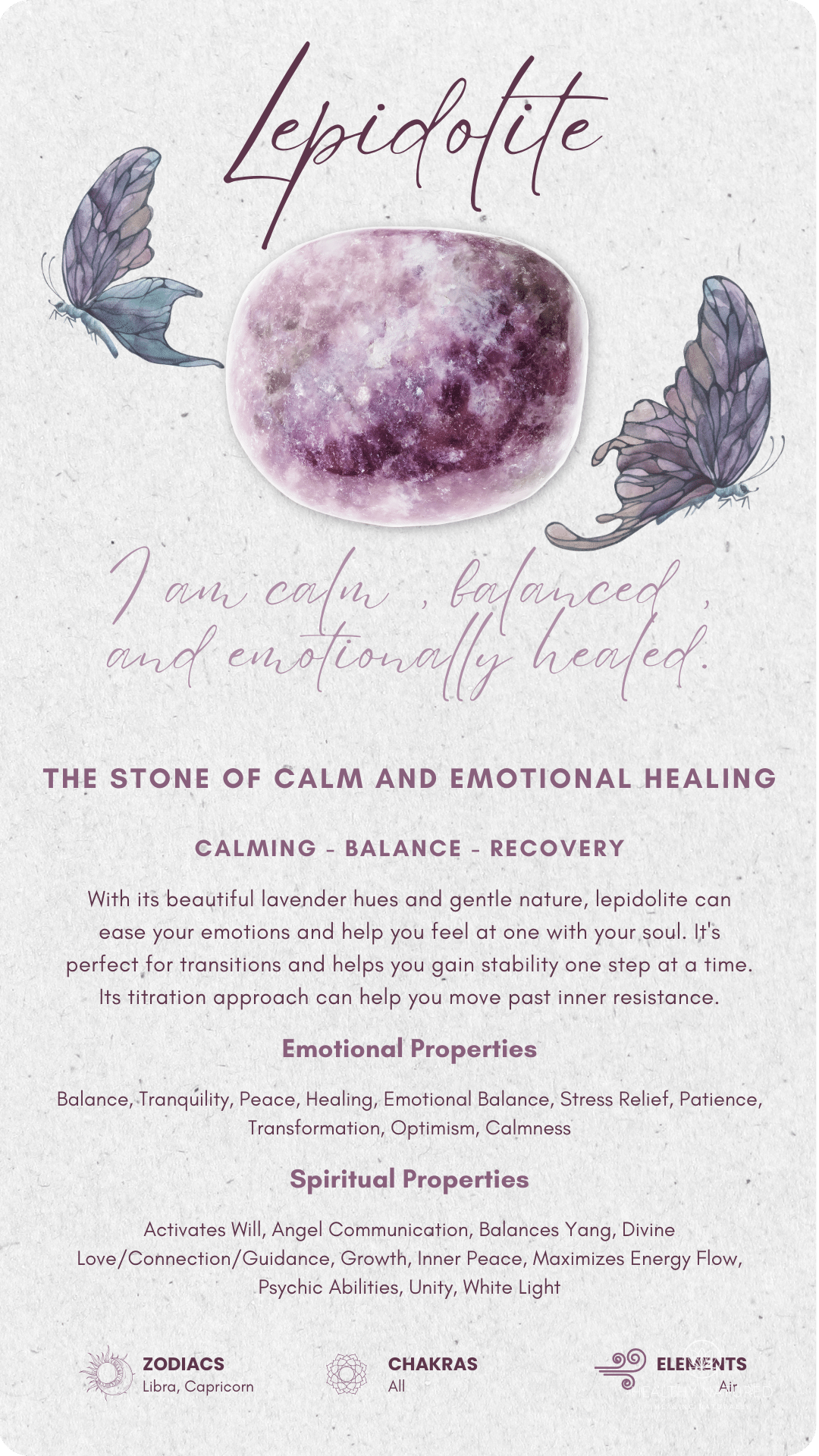 lepidolite card