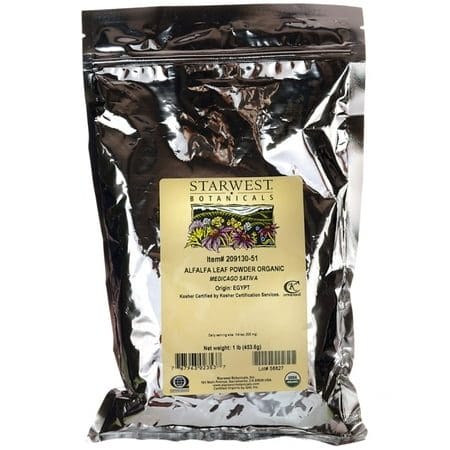 Starwest Botanicals Alfalfa Leaf Powder Organic 1 lb Pkg