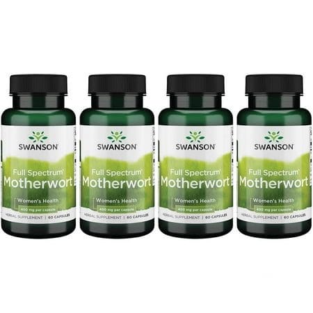Swanson Full Spectrum Motherwort 400 mg 60 Caps 4 Pack