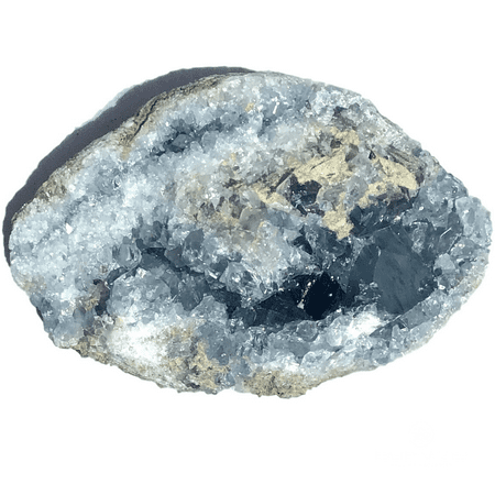 Vivid Sky Blue Celestite Mineral Geode Crystal - 5 -7 wide