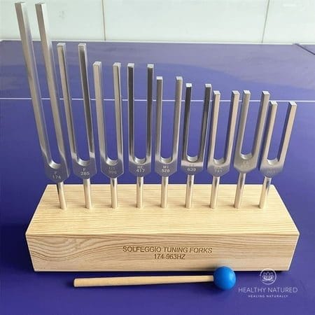 kfykfyk 9PCS Tuning Fork Set Tuning Forks Chakra for Healing Meditation Yoga Relaxation Instrument with Wooden Stand