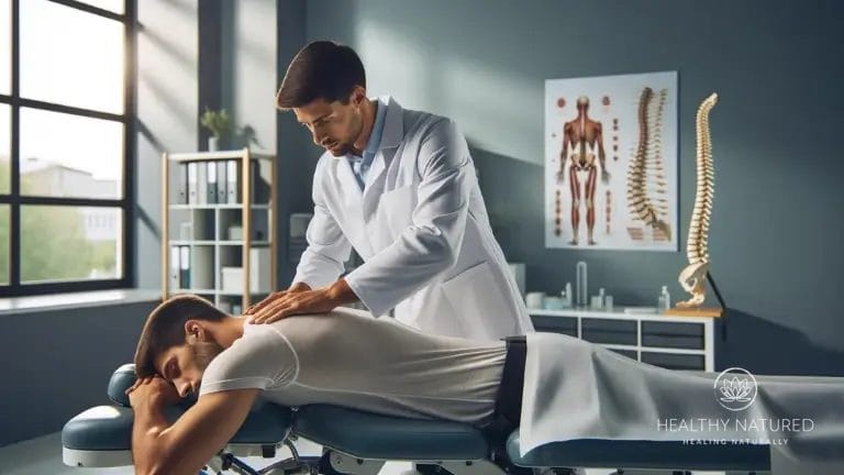 A person receives chiropractic care