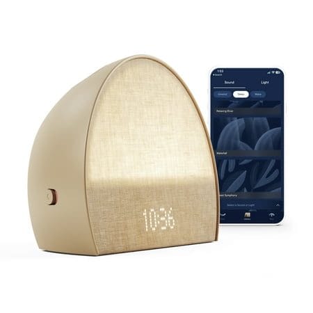 Hatch Restore 2 Sunrise Alarm Clock Sound Machine Smart Light (Latte) ー Your Bedside Sleep Guide White Noise Custom Sleep Routines Dimmable Clock Deep Sleep Gentle Alarm Wake Up Rested