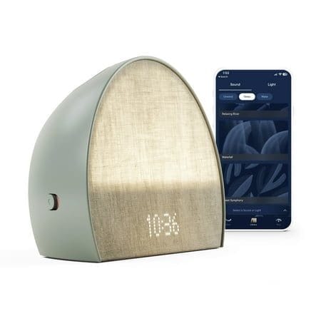 Hatch Restore 2 Sunrise Alarm Clock Sound Machine Smart Light (Slate) ー Your Bedside Sleep Guide White Noise Custom Sleep Routines Dimmable Clock Deep Sleep Gentle Alarm Wake Up Rested