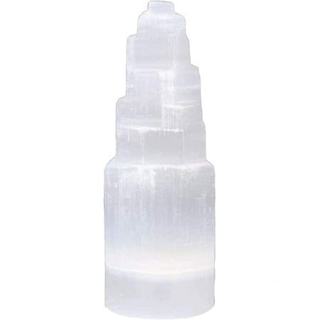 Northlandz Selenite Crystal Skyscraper Tower Healing & Calming Effects Best Home Decor 15 In White