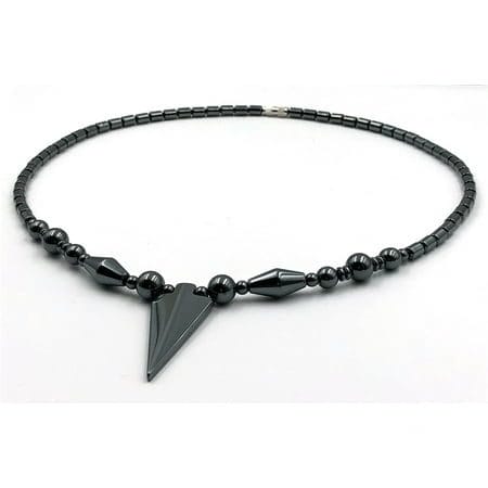 18 Arrowhead Necklace Hematite Necklace with Hematite Arrowhead Pendant for Men and Women
