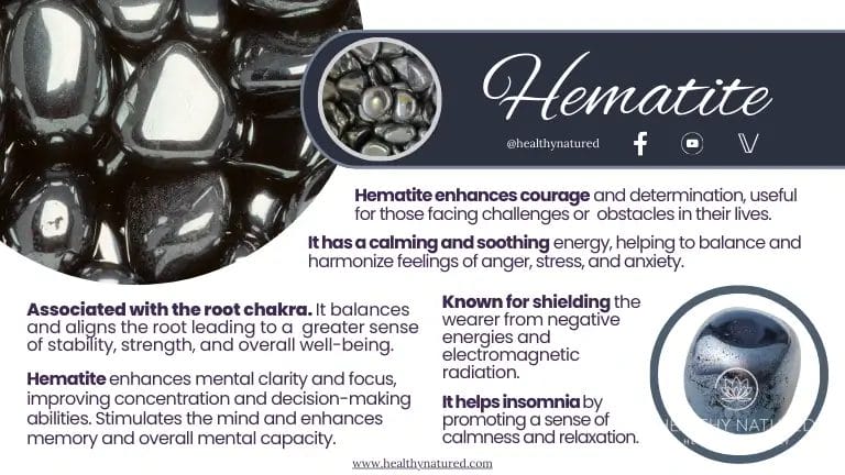 Hematite crystals for protection