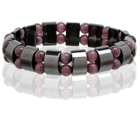 Magnetic Hematite Healing Stretchable Bracelet 2 Line Hematite Therapy Bracelet