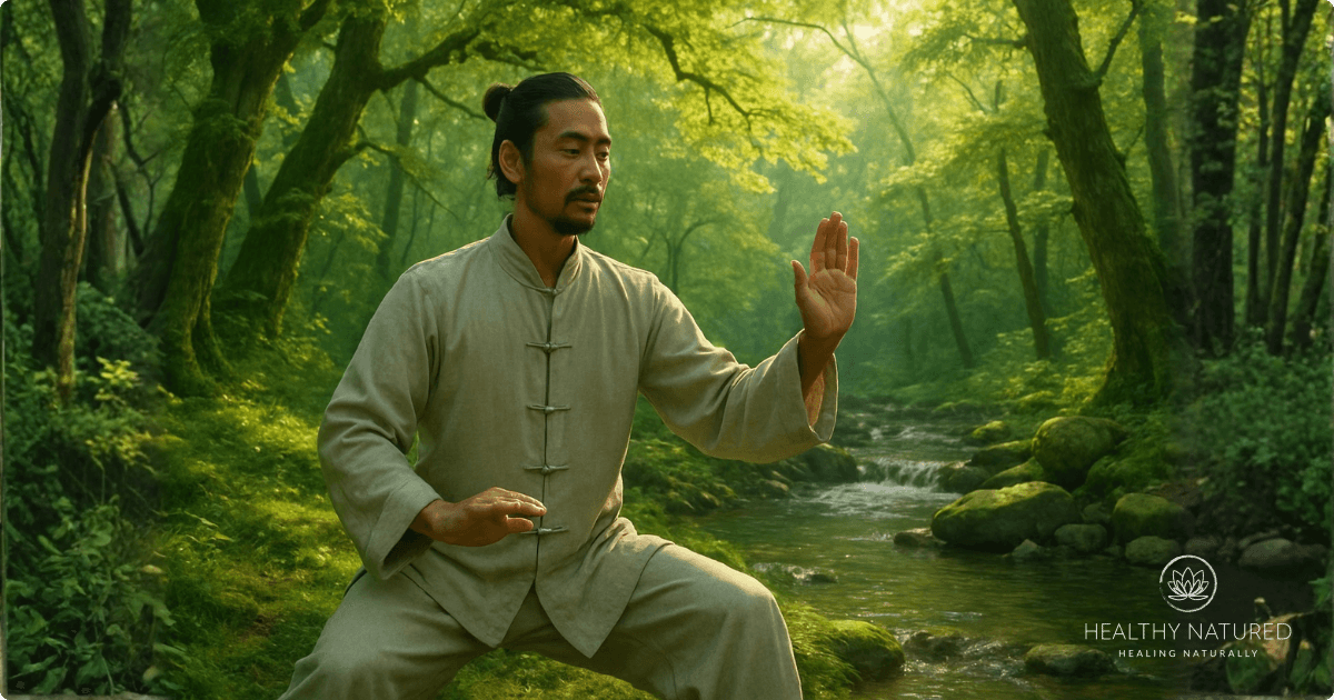 gentle exercise like qi gong supports forest bathing